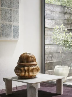 Lampada da terra piccola in rattan Bohemian