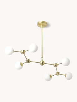 Lampada grande a sospensione in vetro opale Aurelia
