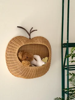 Mensola da parete in rattan fatta a mano Apple