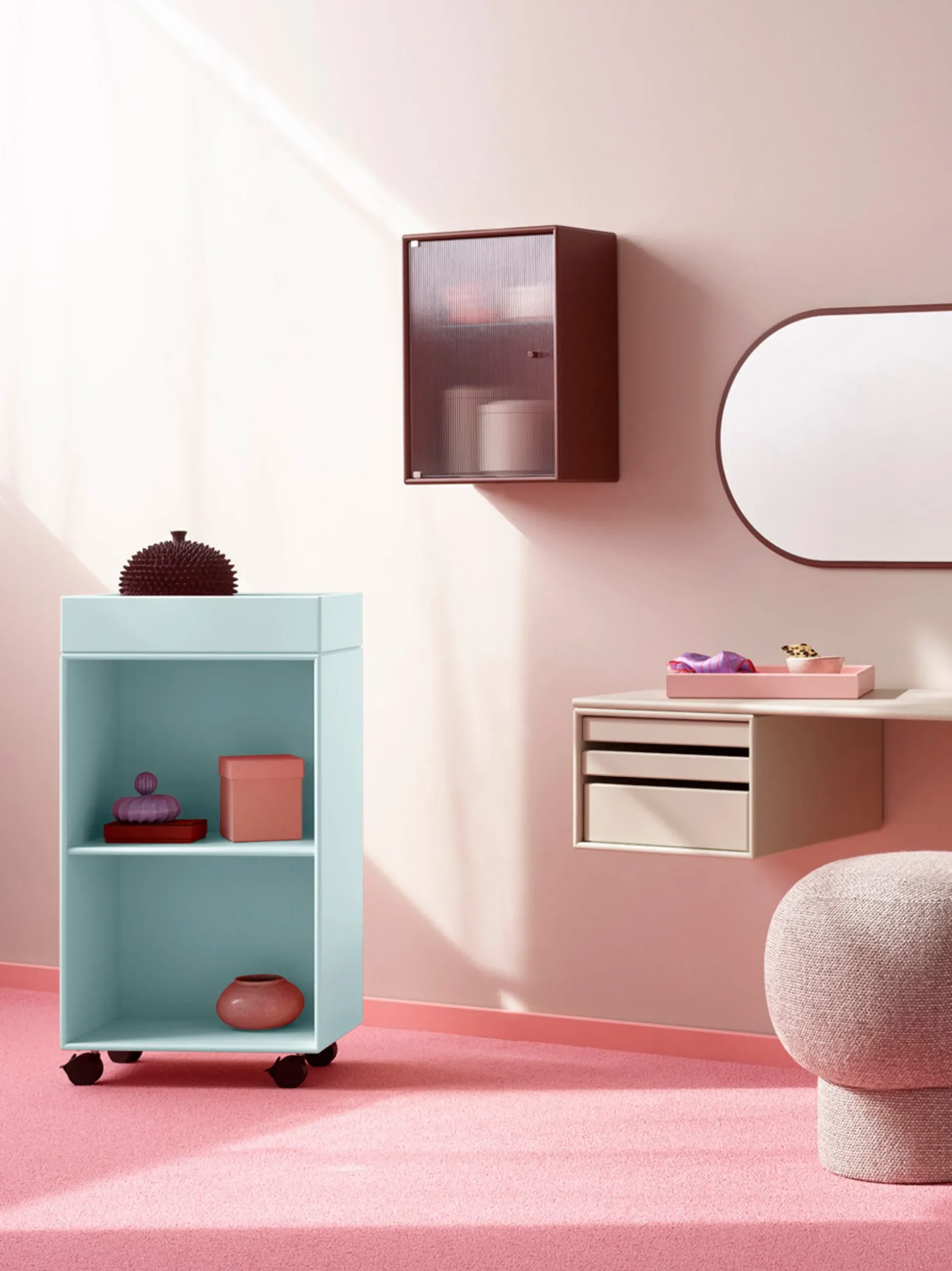 Mobile bagno fatto a mano con ruote Preppy