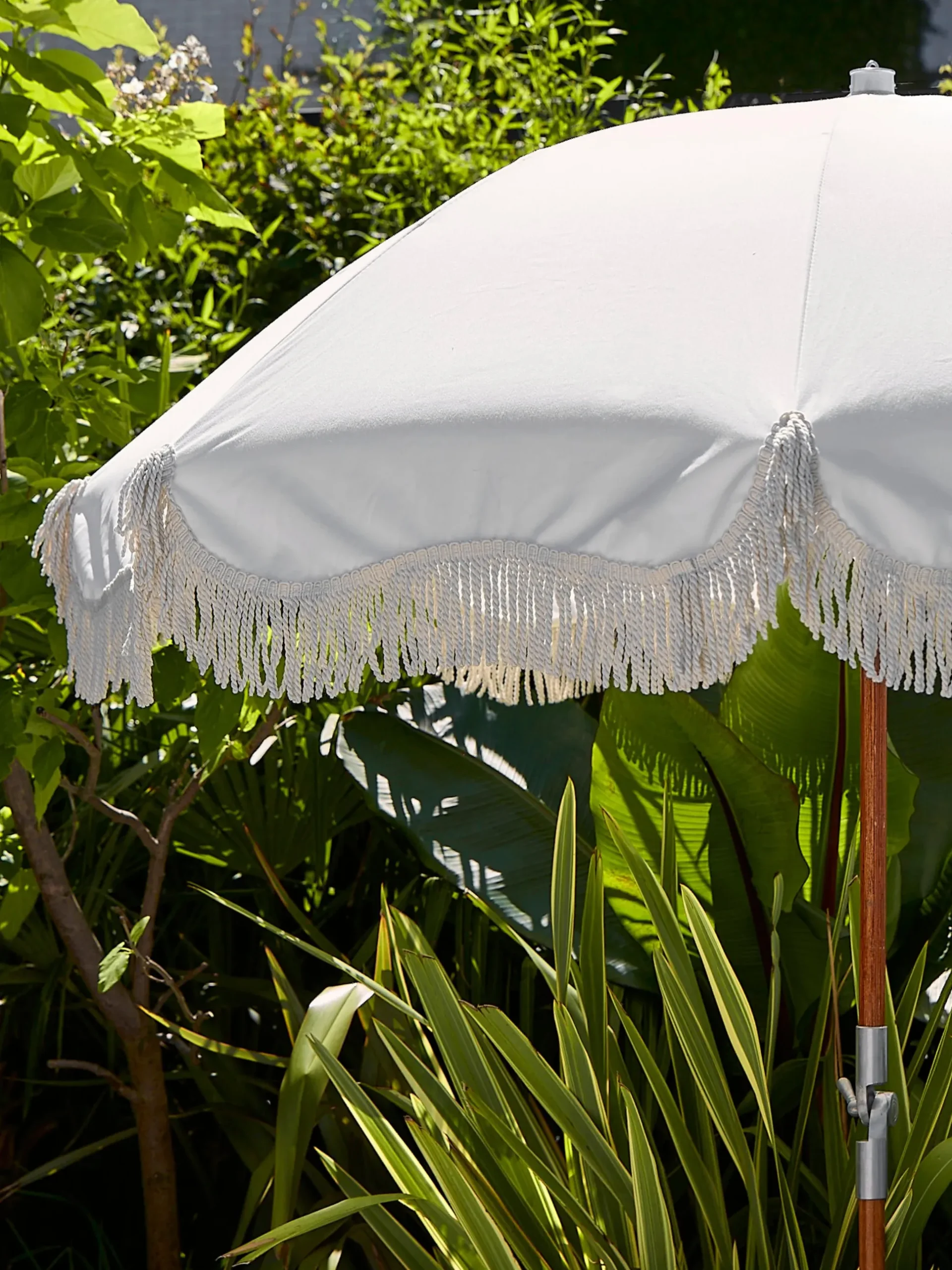 Ombrellone pieghevole con frange Retro, Ø 180 cm