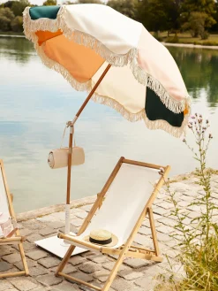 Ombrellone pieghevole con frange Retro, Ø 180 cm