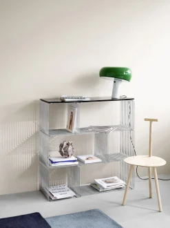 Piano in marmo per sistema di scaffali modulari Panton Wire Single, larg. 35 cm
