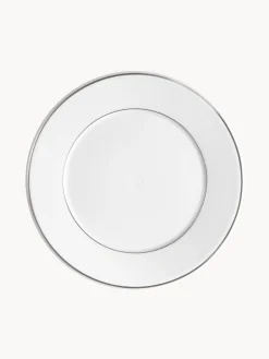 Piatti da colazione fatti a mano in porcellana con bordo in platino dipinto a mano Vitruv 2 pz