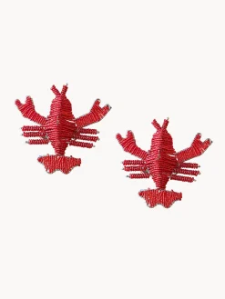 Portatovaglioli con perle di vetro Lobster 2 pz