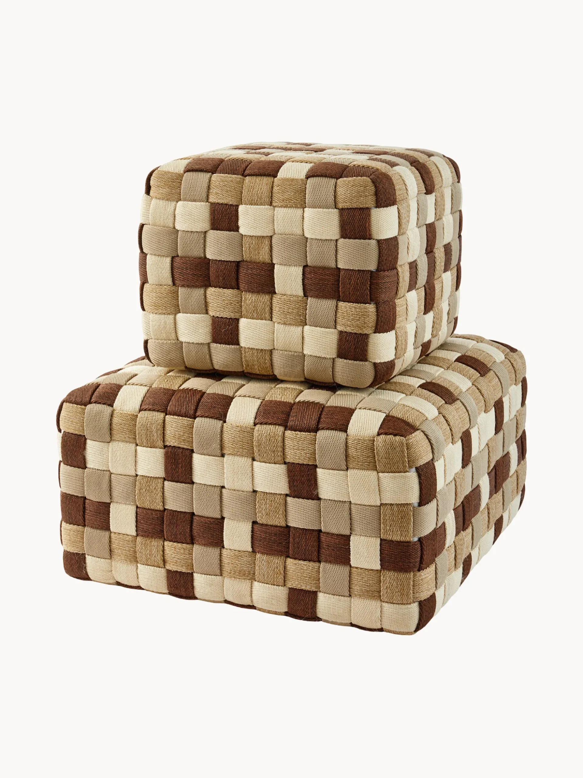 Pouf da giardino tessuto a mano Braided