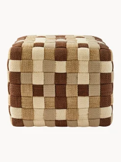 Pouf da giardino tessuto a mano Braided