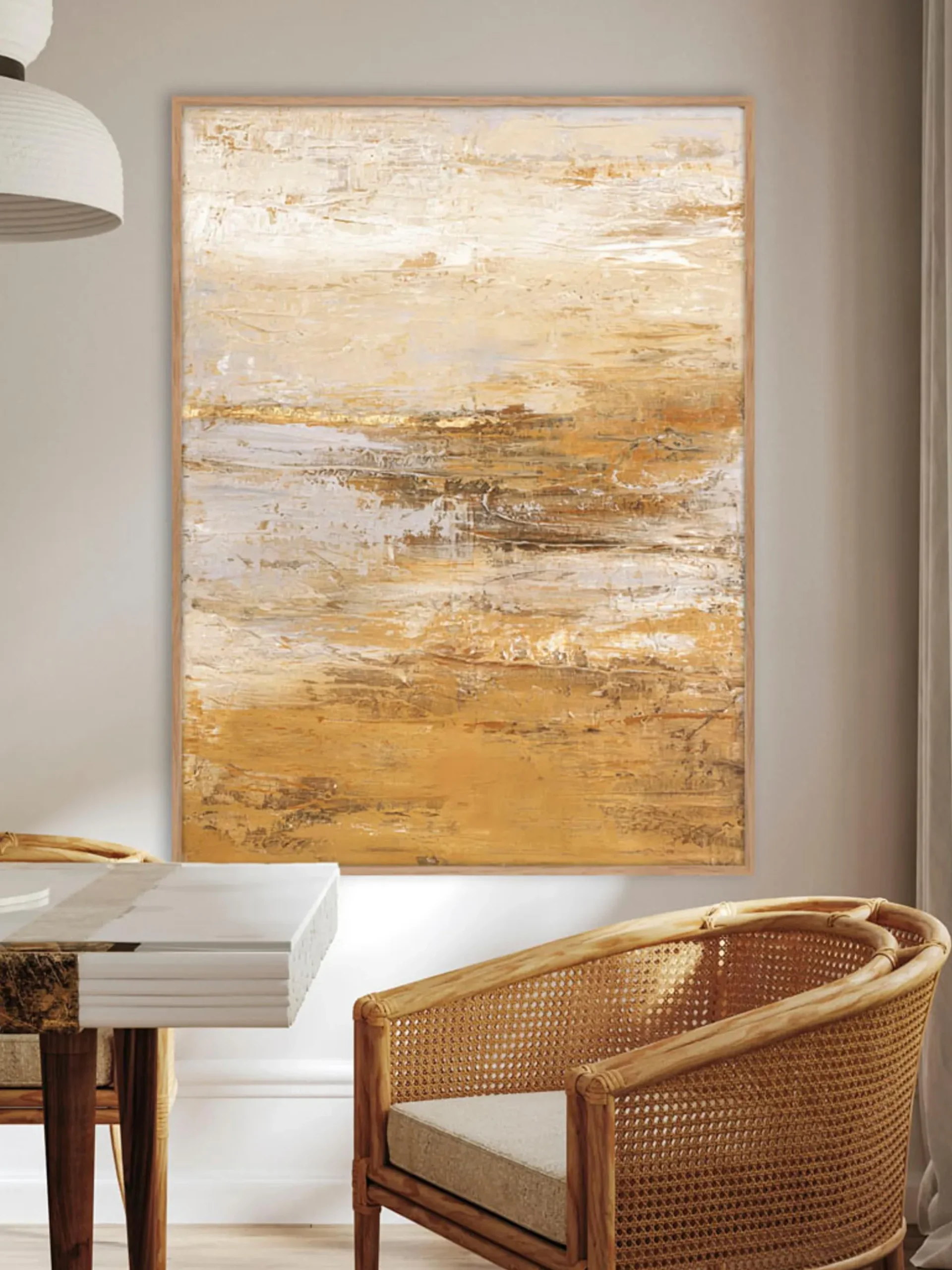Quadro dipinto a mano con cornice in legno Hydrate