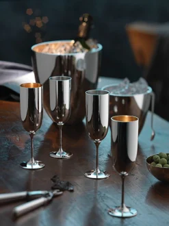 Scatola portaoggetti fatta a mano con flute da champagne Dante, set da 5