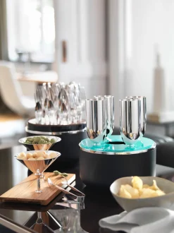 Scatola portaoggetti fatta a mano con flute da champagne Dante, set da 5
