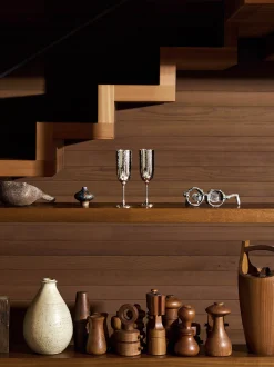 Scatola portaoggetti martelé fatta a mano con flute da champagne Box Martelé, set da 5