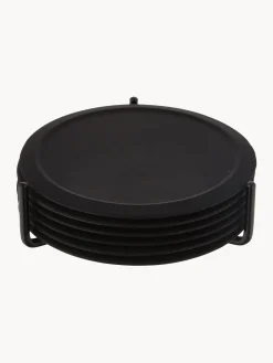 Set da 6 sottobicchieri in silicone con supporto Plain