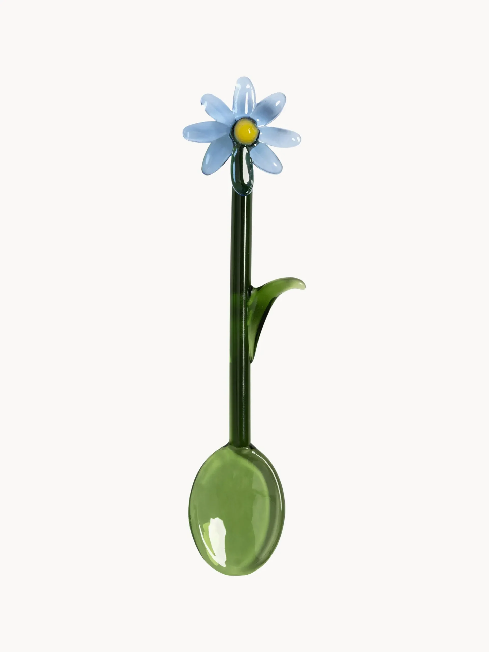 Set di 2 cucchiai in vetro borosilicato fatti a mano Flora