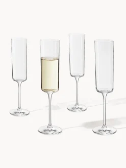 Set di 4 flute da champagne in cristallo Xavia
