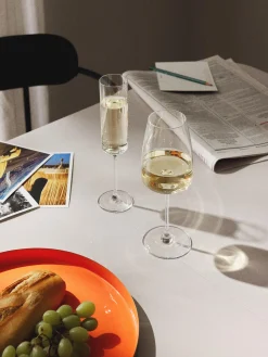 Set di 4 flute da champagne in cristallo Xavia