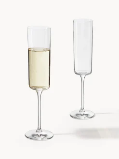 Set di 4 flute da champagne in cristallo Xavia