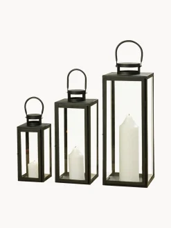 Set di 3 lanterne in vetro Arana