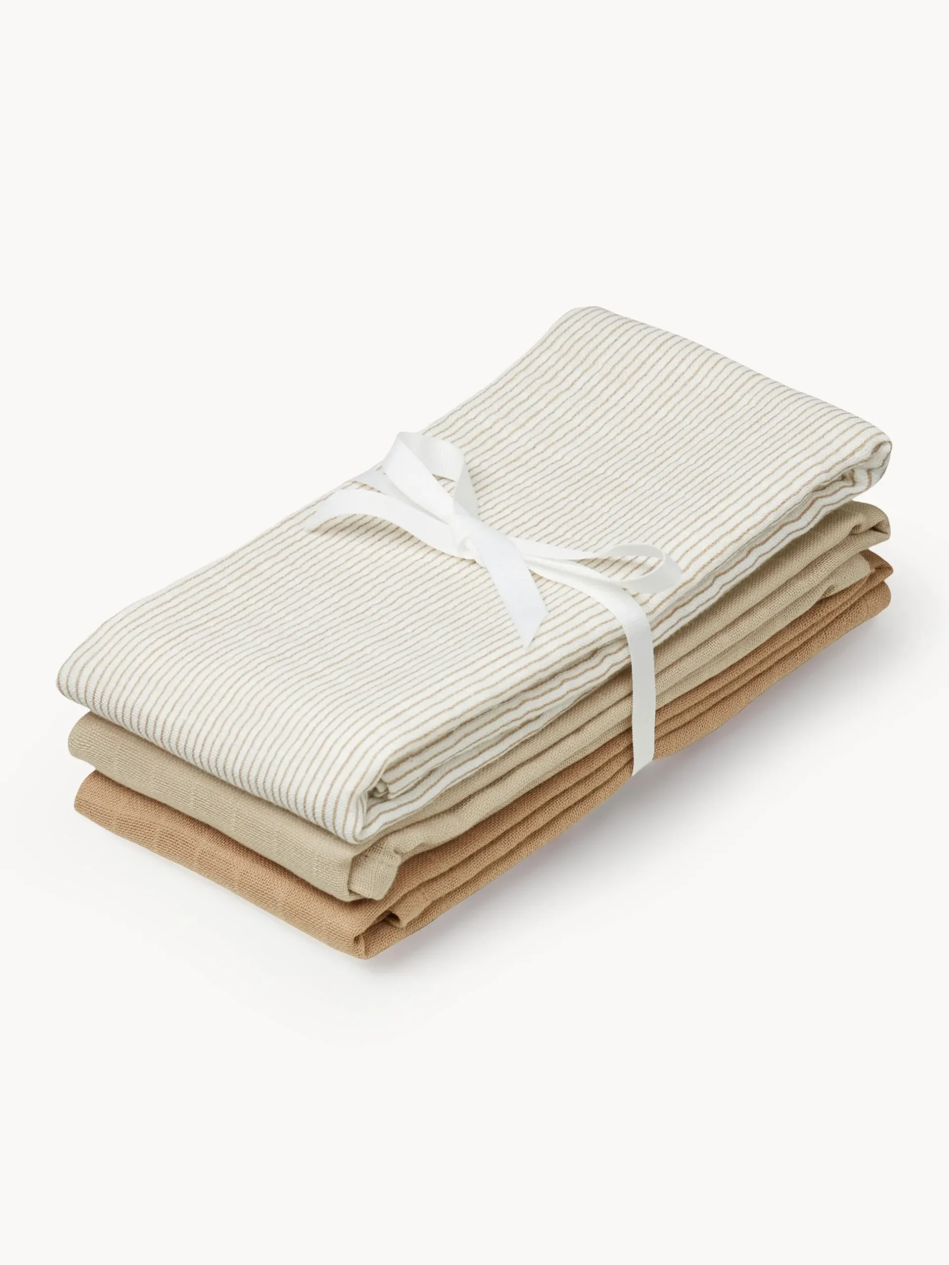 Set di 3 panni in cotone organico Camel