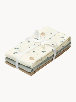Set di 3 panni in mussola di cotone organico Blueberries