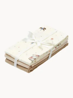 Set di 3 panni in mussola di cotone organico Carousel