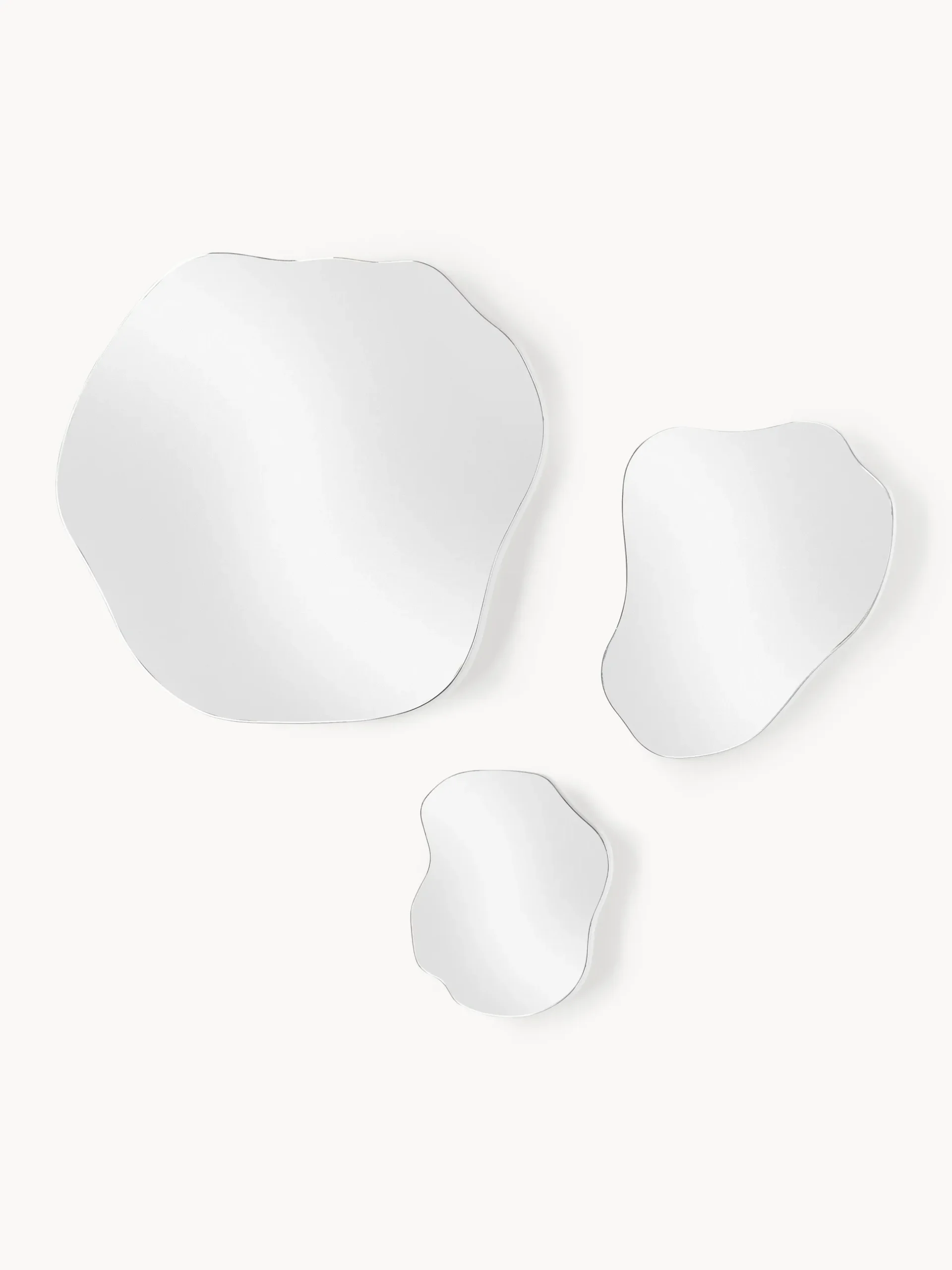 Set di 3 specchi da parete dalla forma organica senza cornice Lia