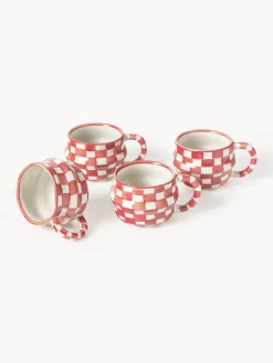 Set di 4 tazze con motivo a quadri Ysia