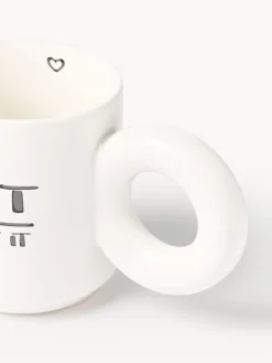 Set di 2 tazze impilabili in porcellana con motivo decorativo Tutti