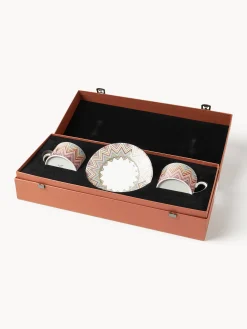 Set di 2 tazzine da caffè con piattino Fine Bone China Jarris