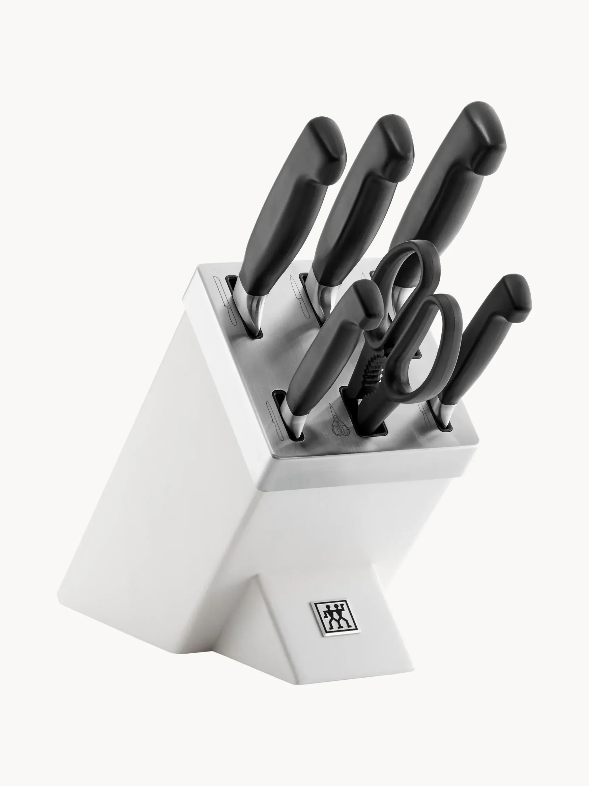 Set portacoltelli autoaffilante con 5 coltelli e 1 forbice Vier Sterne