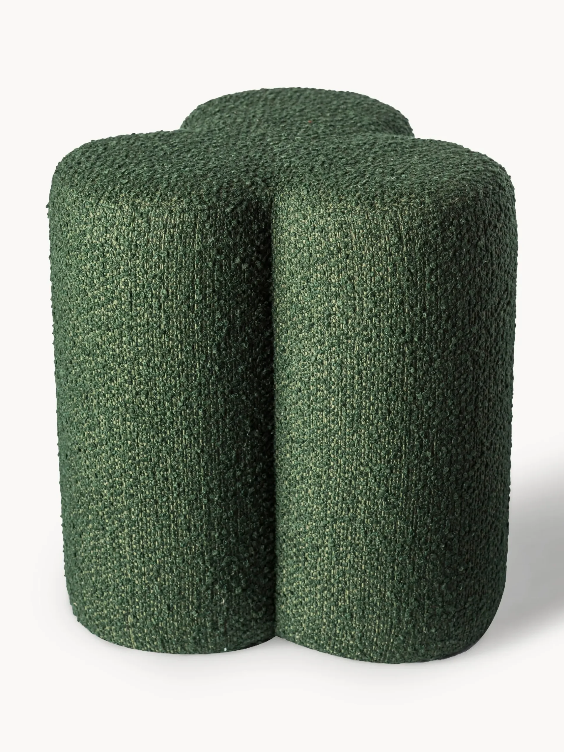 Sgabello imbottito in bouclé Clover