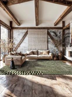 Tappeto jacquard lavabile da interno-esterno Berber