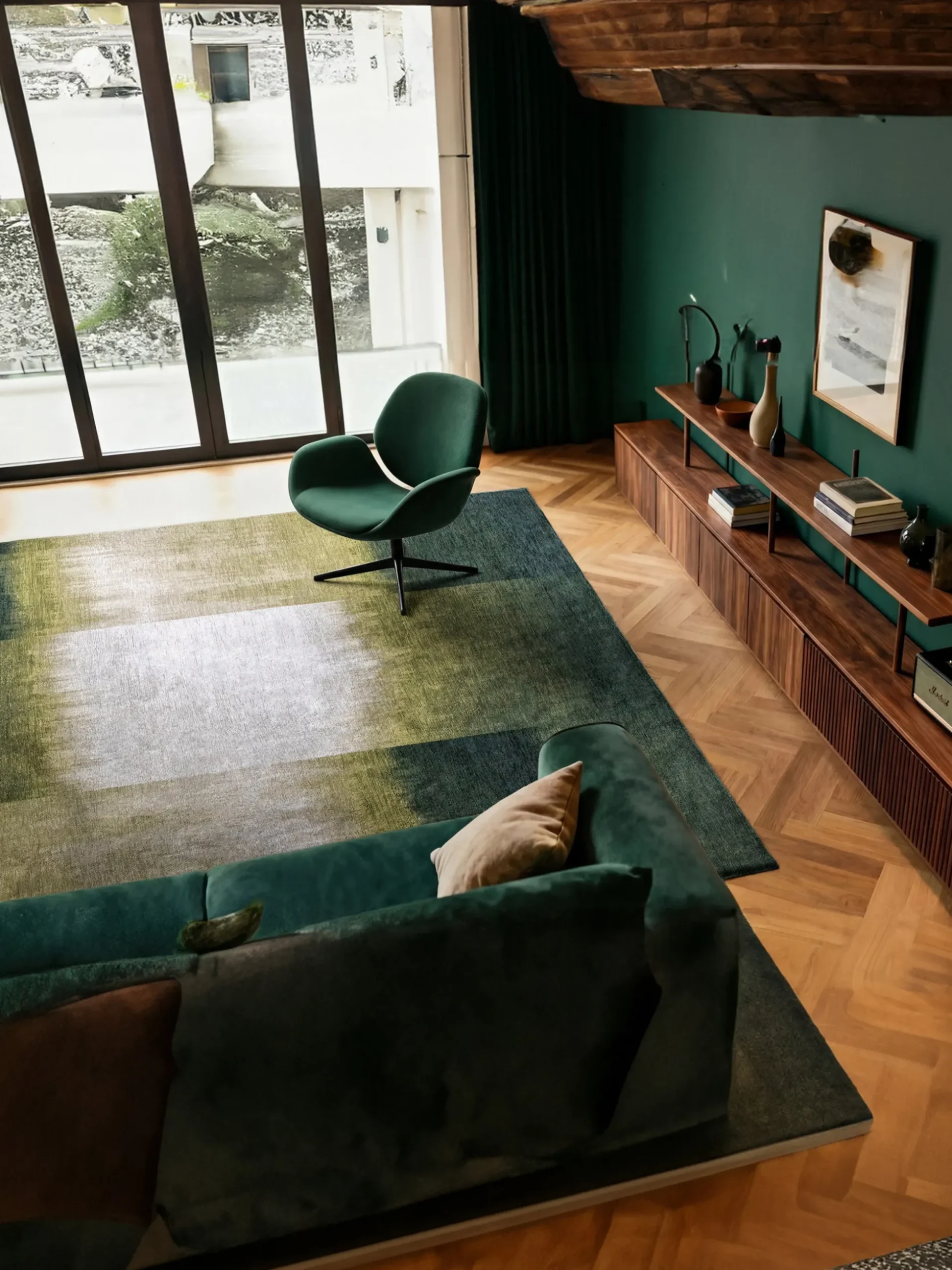 Tappeto jacquard lavabile da interno-esterno Sendai