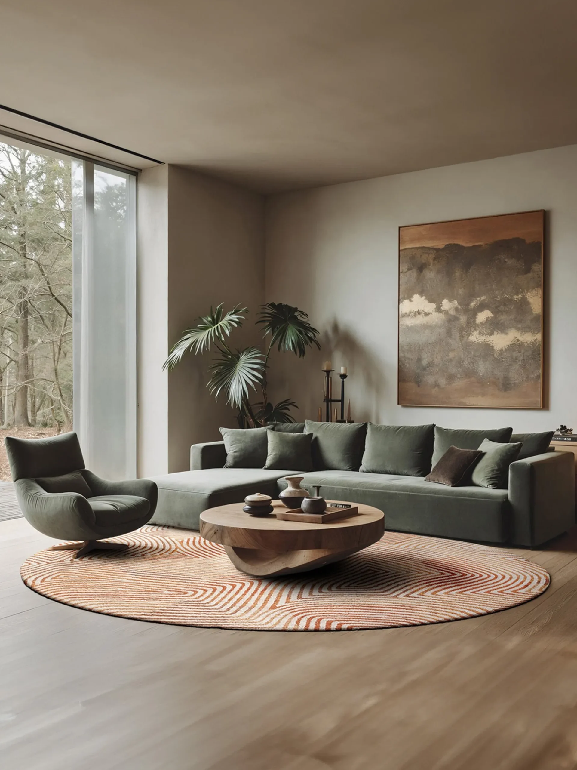 Tappeto rotondo jacquard lavabile da interno-esterno Coral