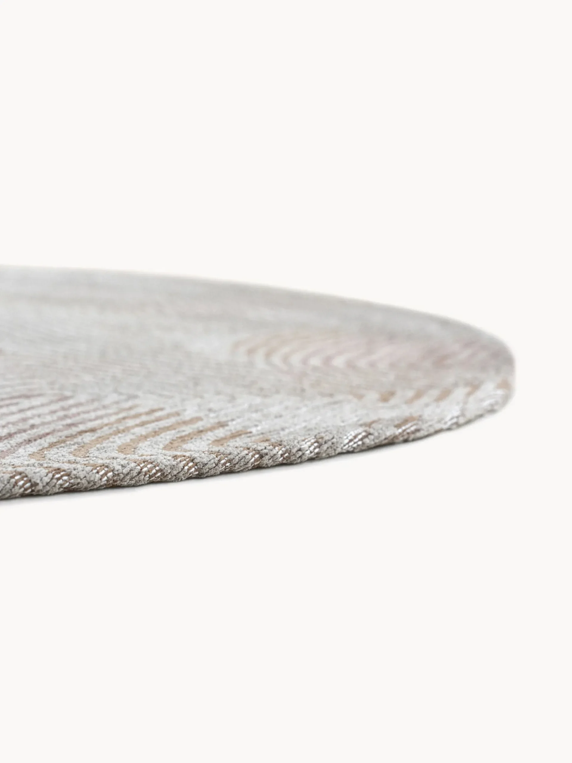 Tappeto rotondo jacquard lavabile da interno-esterno Coral