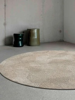 Tappeto rotondo jacquard lavabile da interno-esterno Coral