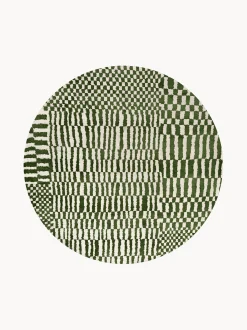 Tappeto rotondo jacquard lavabile da interno-esterno Berber