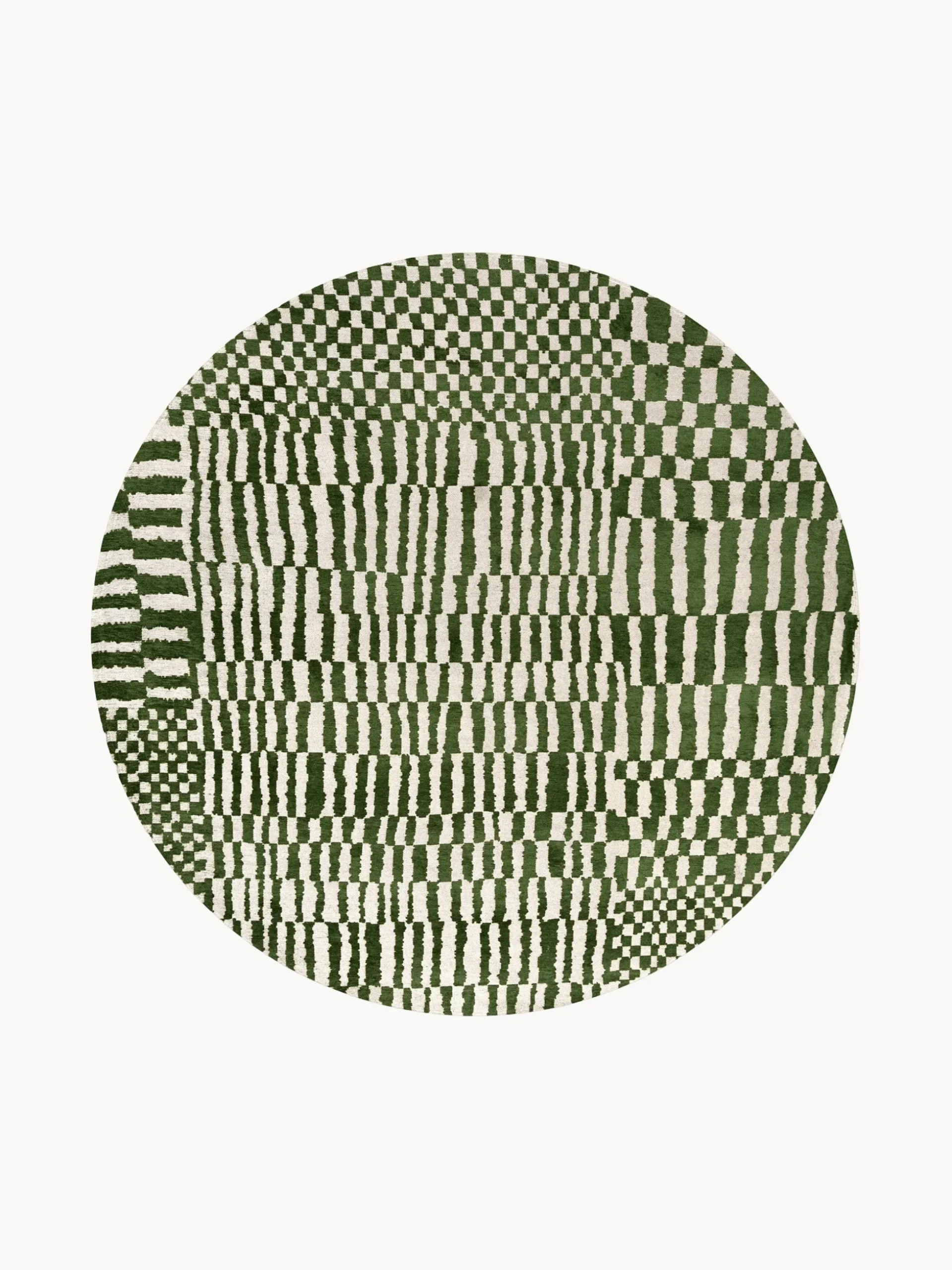 Tappeto rotondo jacquard lavabile da interno-esterno Berber
