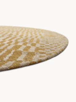 Tappeto rotondo jacquard lavabile da interno-esterno Berber