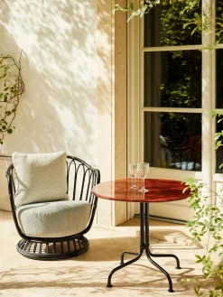 Tavolo bistrot rotondo con piano in ceramica Carmel, Ø 75 x Alt. 73 cm