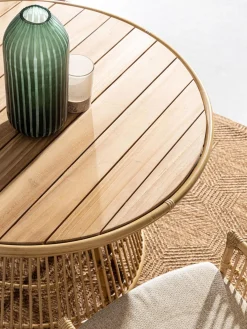 Tavolo da giardino rotondo in legno di teak Tavolo, Ø 110 cm