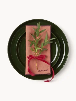 Tovaglioli da cocktail in lino con ricamo Cosmo 4 pz