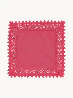 Tovaglioli in tessuto con bordo in pizzo Flavia 4 pz