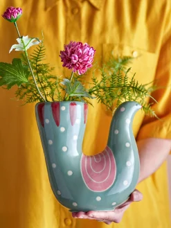 Vaso dipinto a mano Trudy, alt. 19 cm