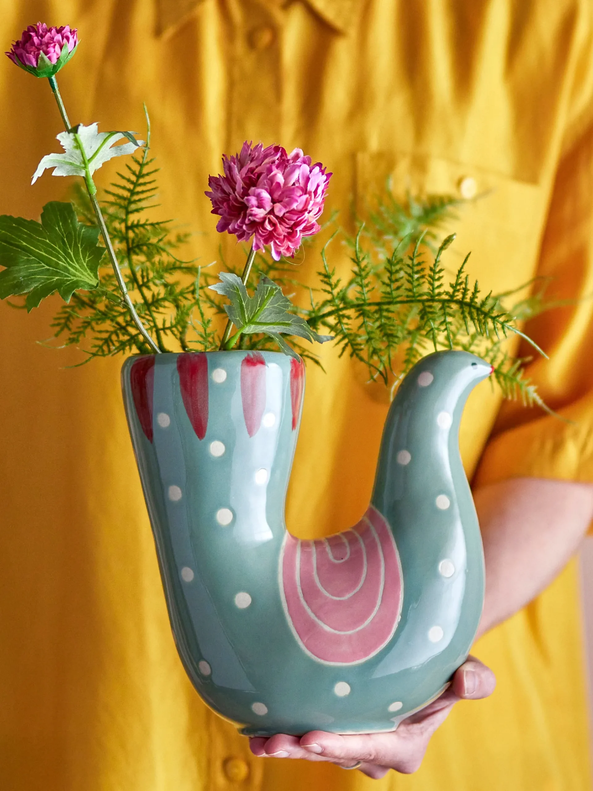 Vaso dipinto a mano Trudy, alt. 19 cm