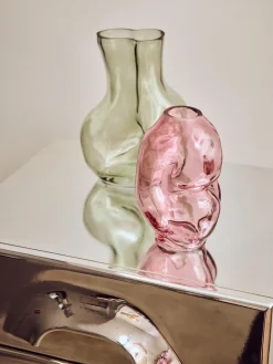 Vaso in vetro fatto a mano Gleam, Alt. 18 cm