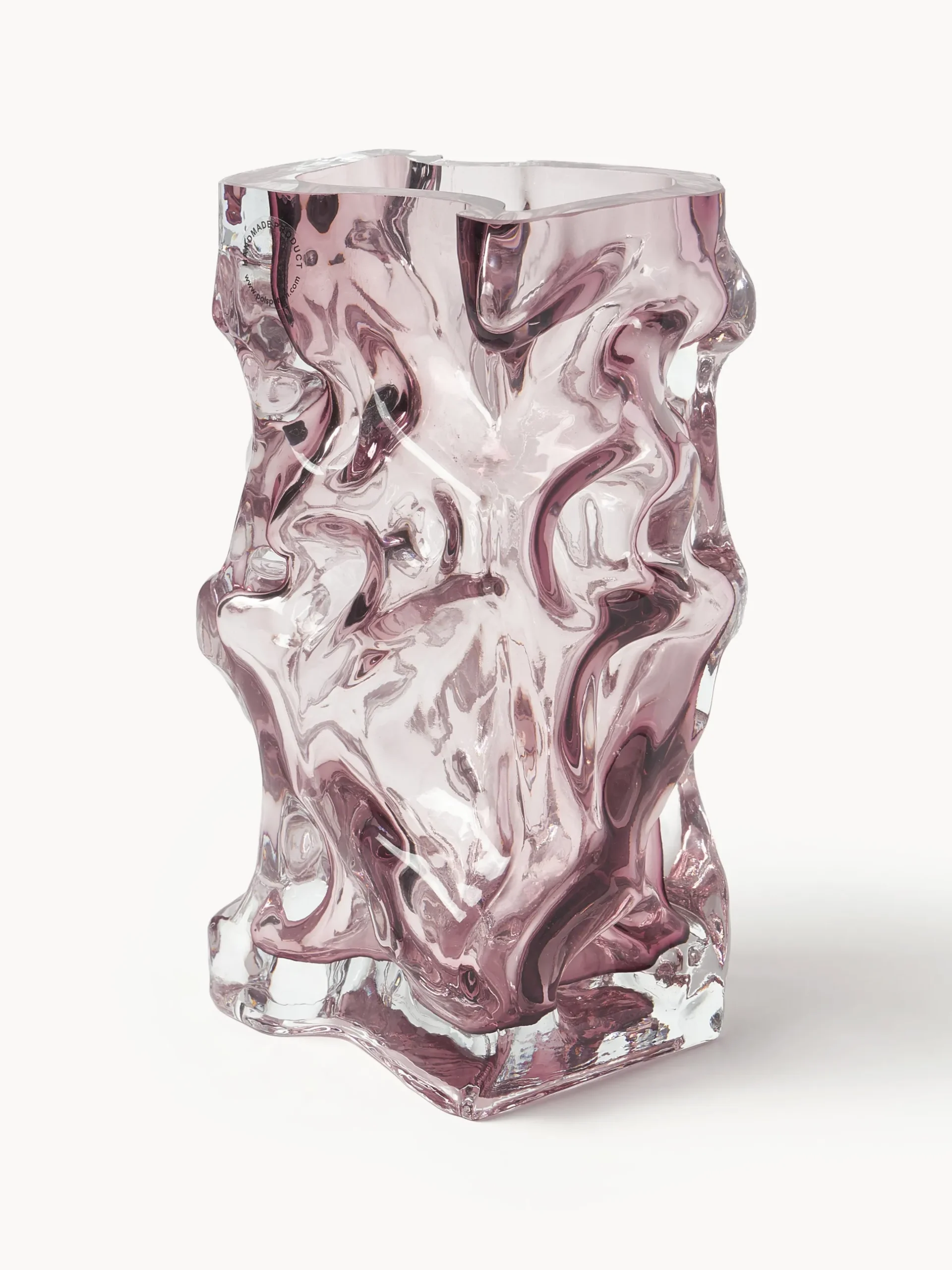 Vaso in vetro soffiato Ice, alt. 25 cm