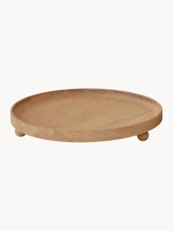 Vassoio da portata rotondo in legno di quercia Inka